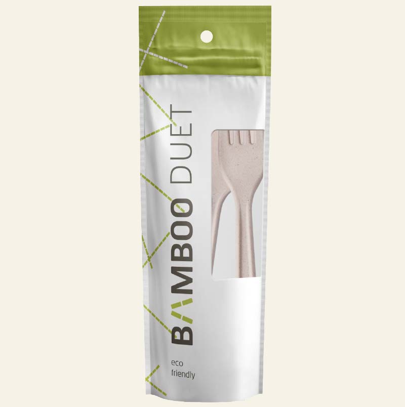 Lastic Canada - biodegradable and eco-friendly utensils set Duet made from bamboo fiber