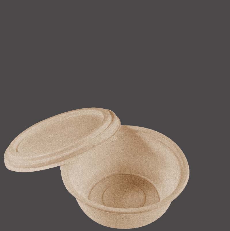 Lastic Canada - biodegradable and eco-friendly take away containers (boxes) - bowl with lid made from bamboo fiber