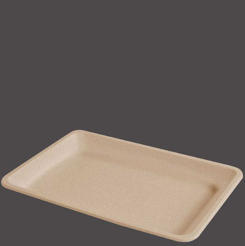 Lastic Canada - biodegradable and eco-friendly take away containers (boxes) - flat tray made from bamboo fiber